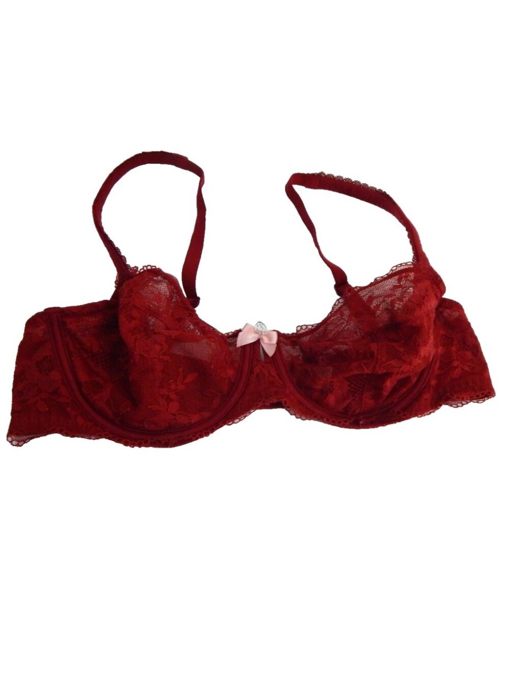 Victoria's Secret Unlined Demi Bra Red Lace